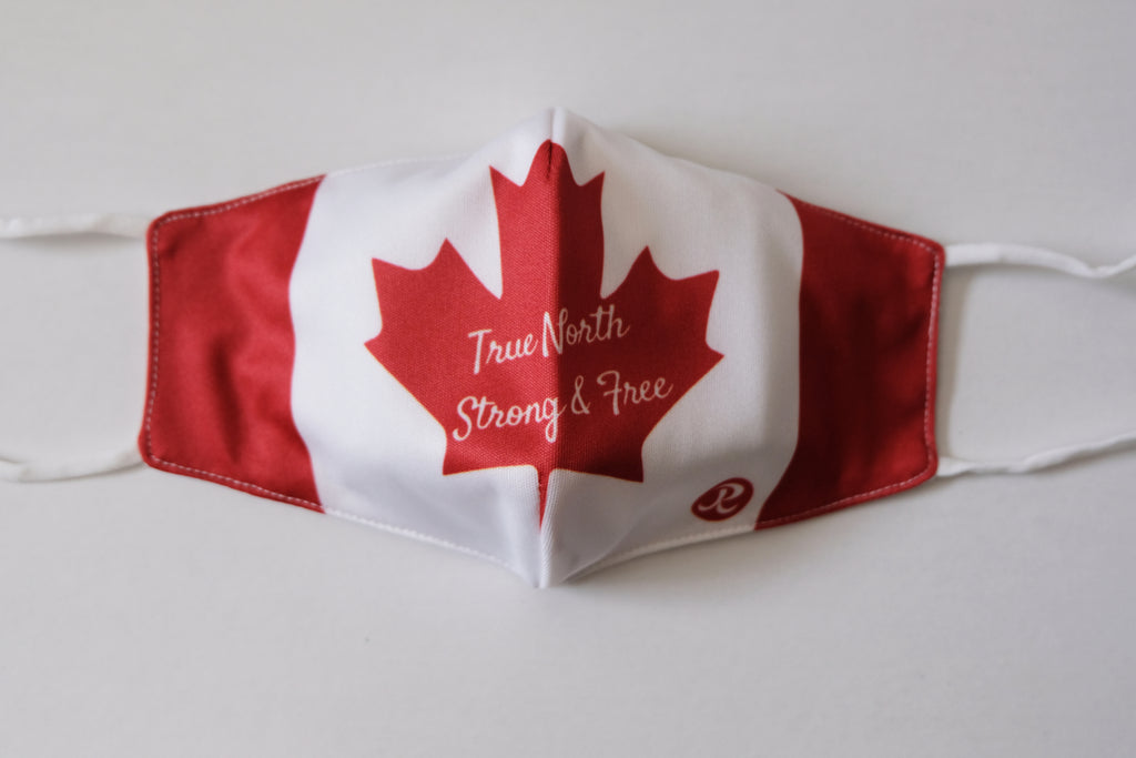 Reusable Cloth Fashion Mask - Canada True North Strong closeup product view