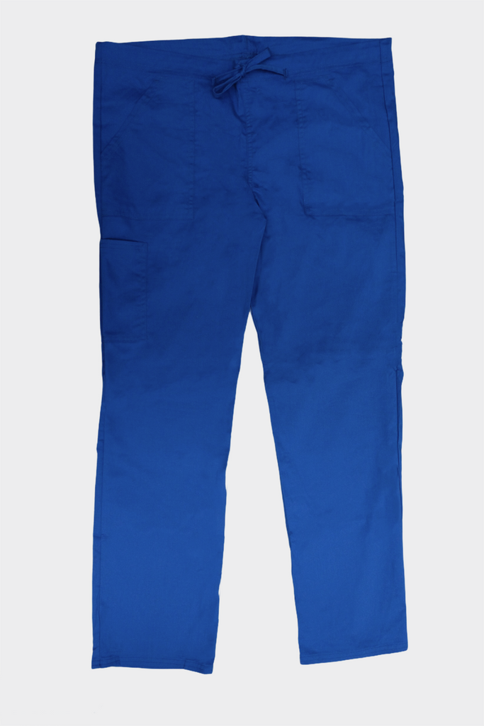 Women's Drawstring Relaxed Fit Scrub Pants in indigo front view