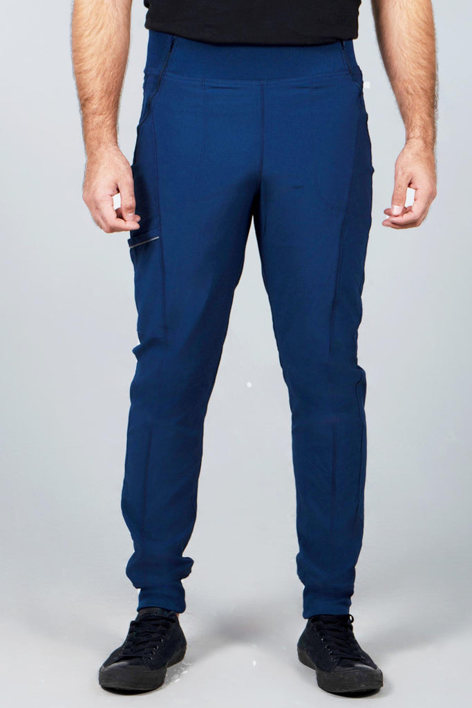 Men's Performance Scrub Jogger in shade navy front view
