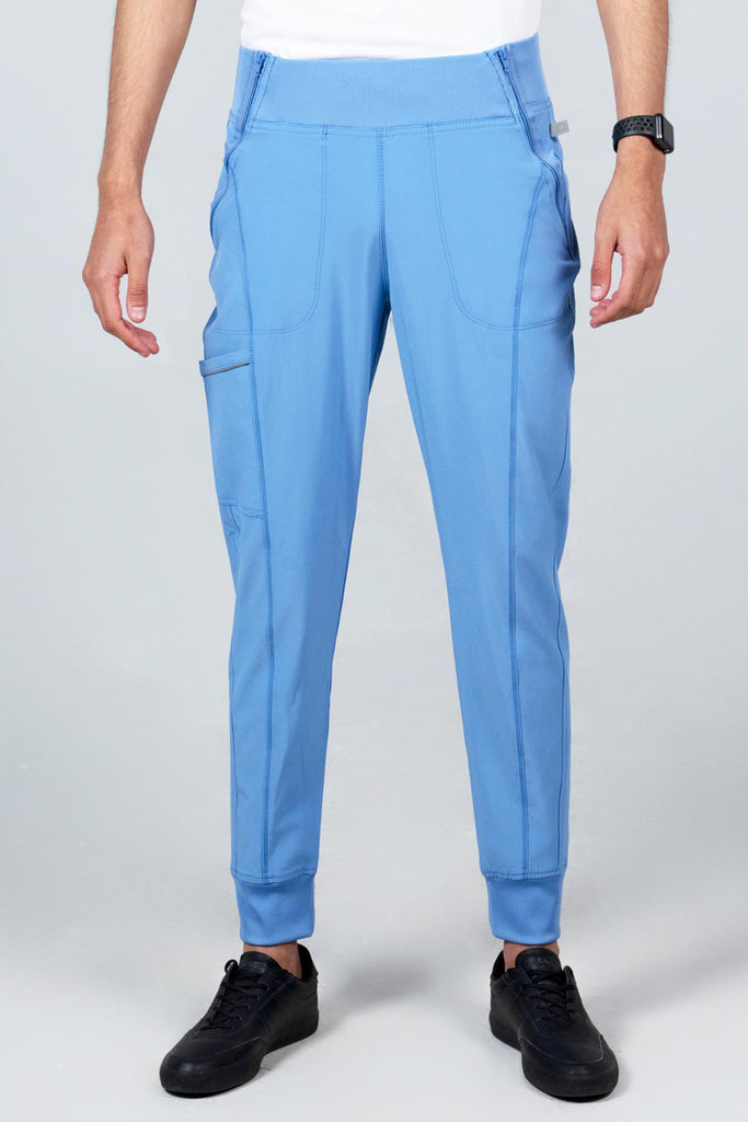Men's Performance Scrub Jogger in shade periwinkle front view