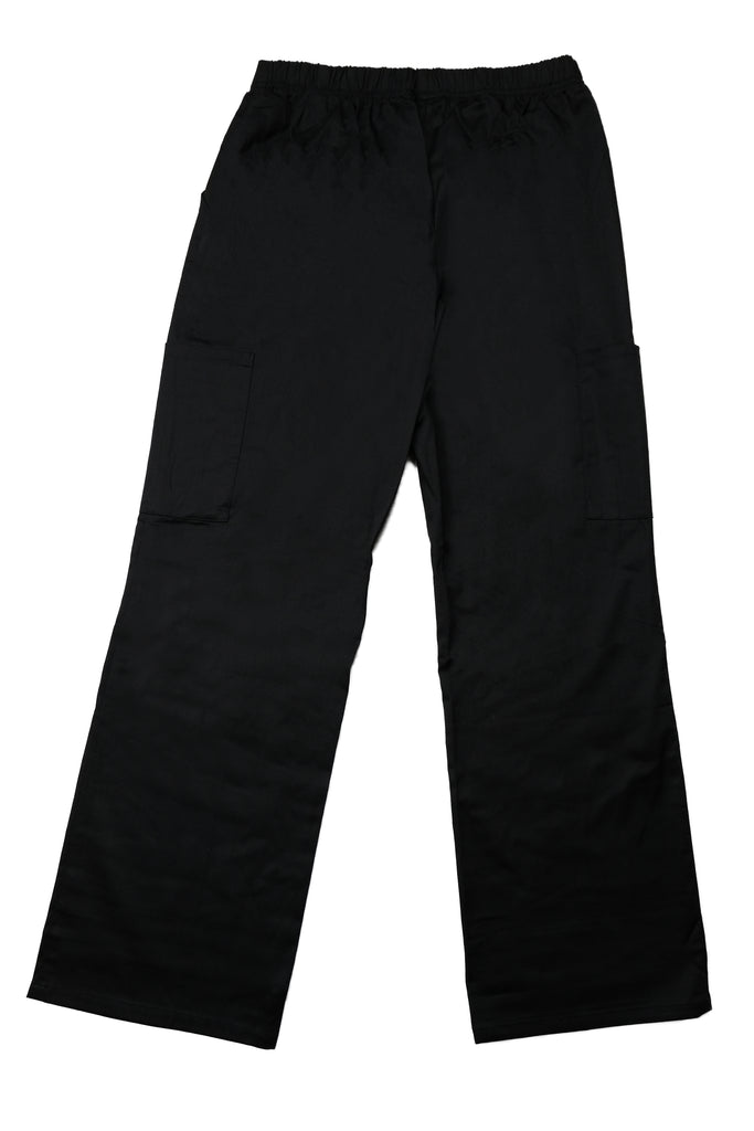 Women's 4-Pocket Relaxed Fit Scrub Pants in black back view