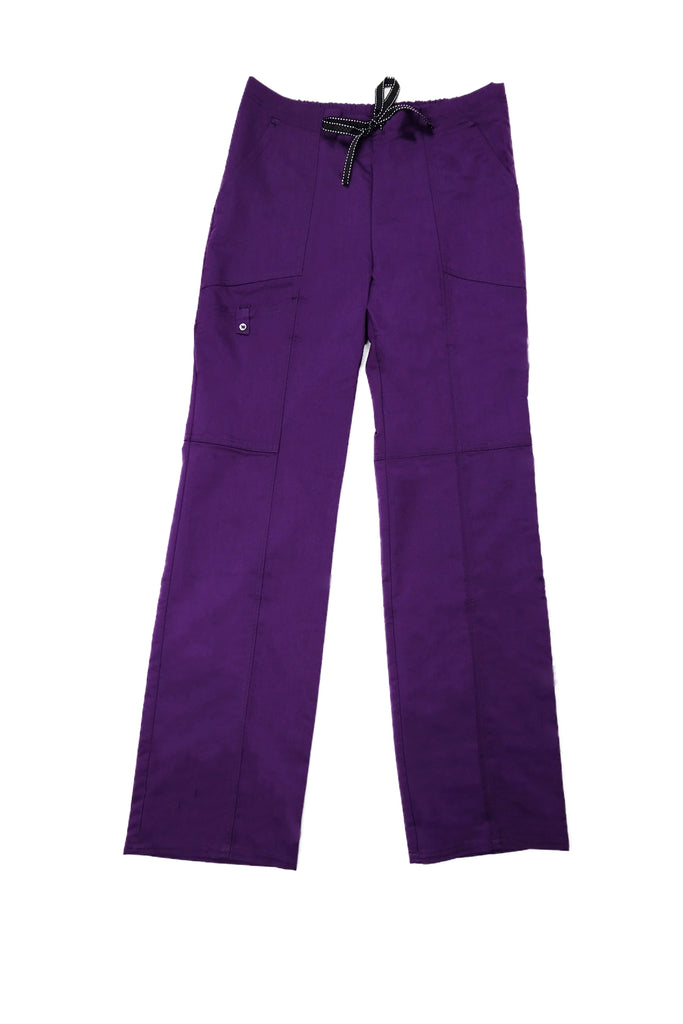Women's Flex 3-Pocket Scrub Pants in shade eggplant front view