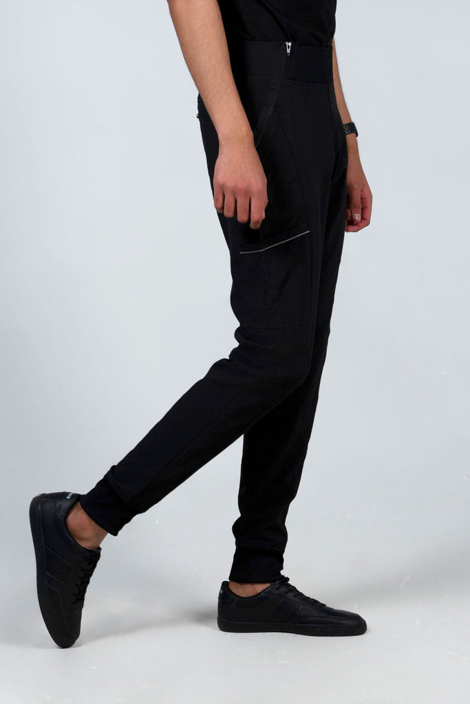 Men's Performance Scrub Jogger in shade black side view