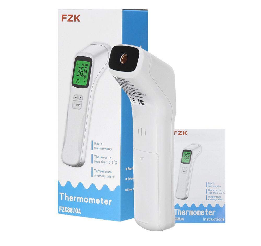 FZK Infrared Forehead Thermometer pictured with packaging box