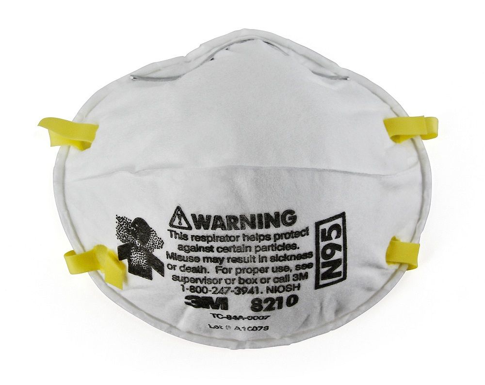 3M N95 Mask, 8210 outside view of front of mask