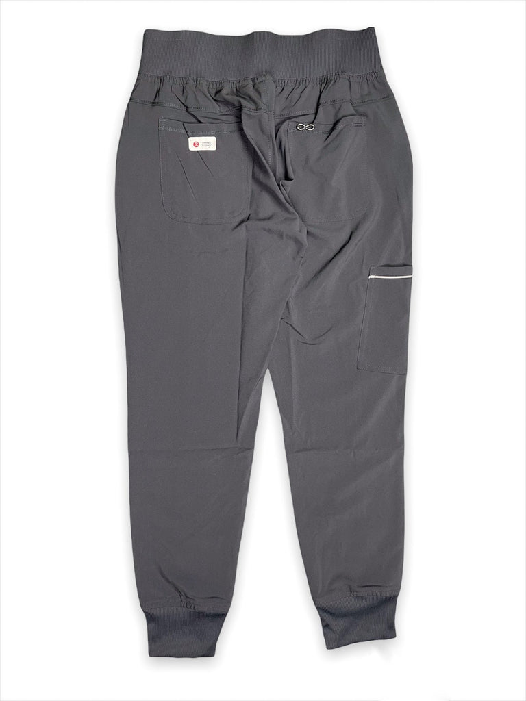 Men's Performance Scrub Jogger in shade charcoal back view