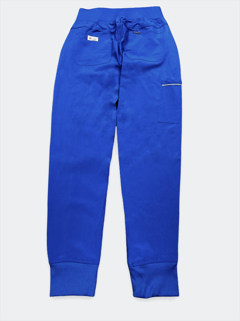 Women's Performance Scrub Jogger in shade royal blue back view