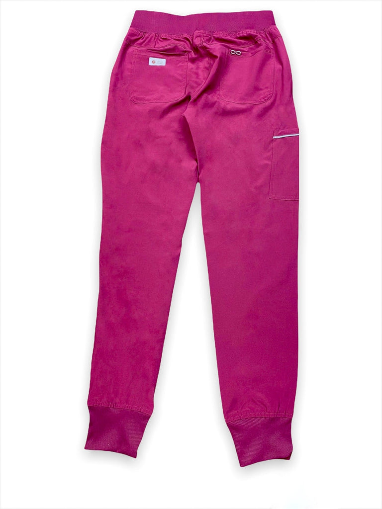 Men's Performance Scrub Jogger in shade wine back view