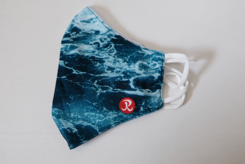 Reusable Adult Face Mask - Ocean design folded product closeup
