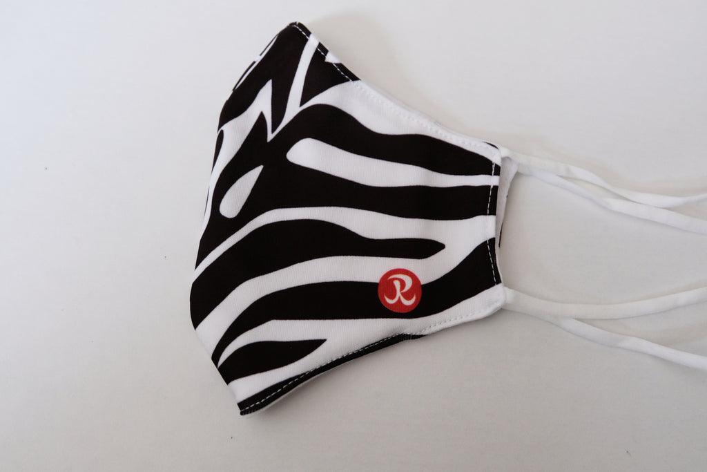 Reusable Adult Face Mask - Zebra design folded product closeup