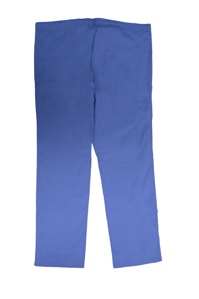 Women's Drawstring Relaxed Fit Scrub Pants in periwinkle view from behind