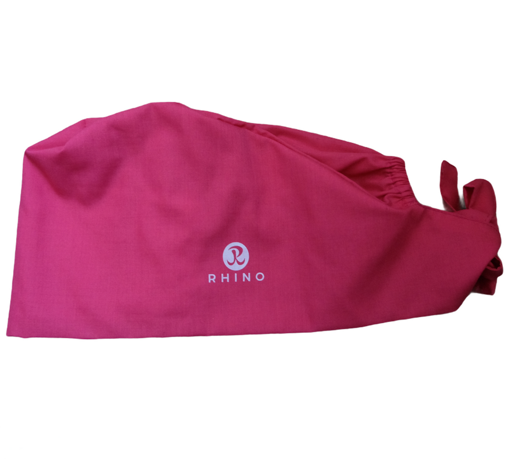 Scrub Cap in Pink side view with ties