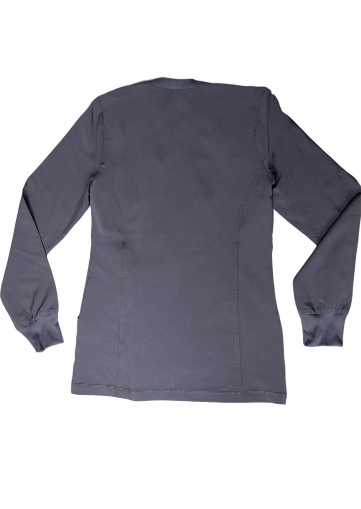 Women's Performance Scrub Jacket in charcoal back view