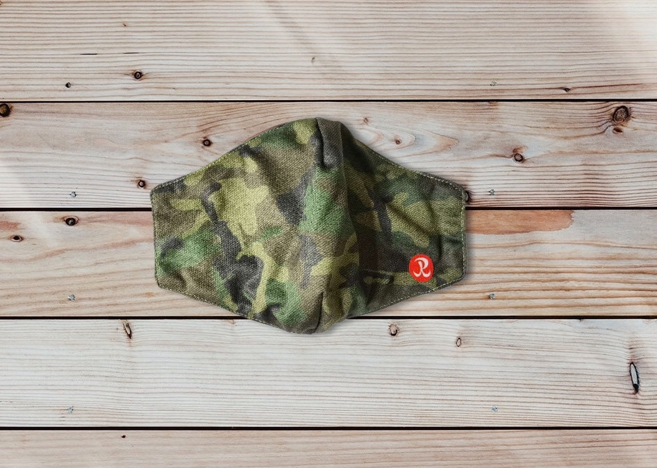 Reusable Adult Face Mask Green Camo design product front view