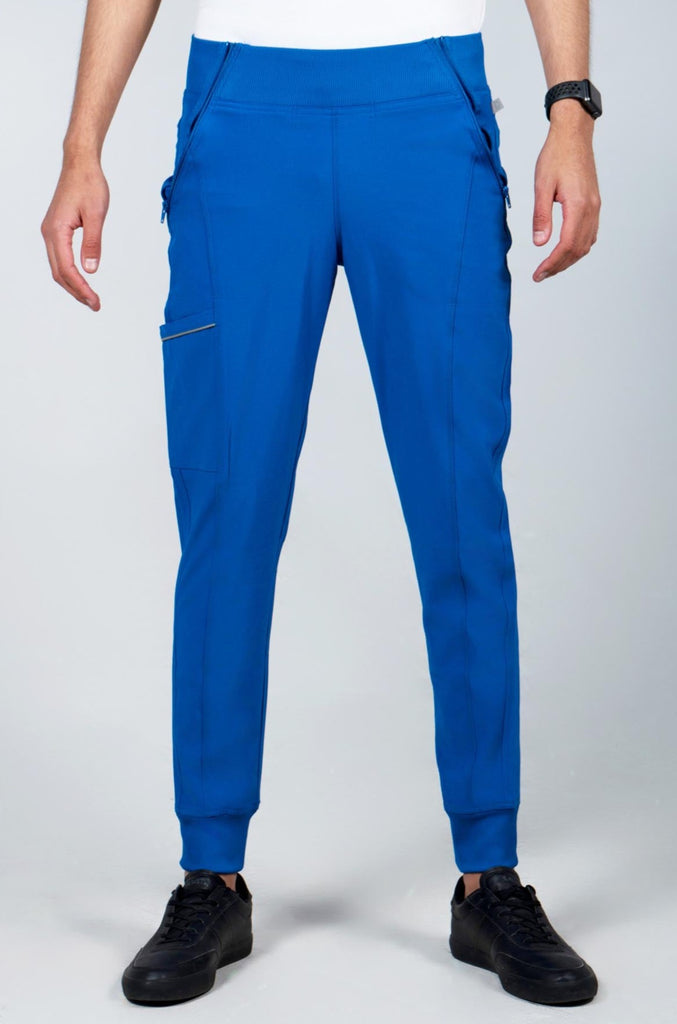 Men's Performance Scrub Jogger in shade royal blue front view