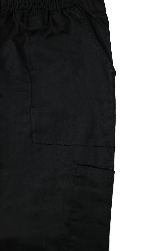 Women's 4-Pocket Relaxed Fit Scrub Pants in black closeup of side pockets