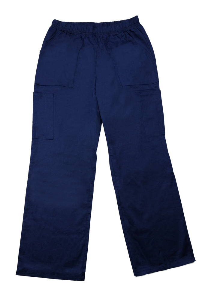 Women's 4-Pocket Relaxed Fit Scrub Pants in navy front view
