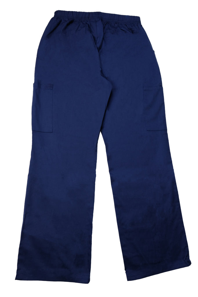 Women's 4-Pocket Relaxed Fit Scrub Pants in navy back view