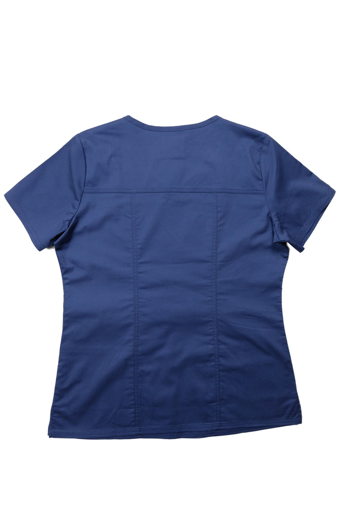 TWU Pre-Embroidered Scrub Top in Navy back view