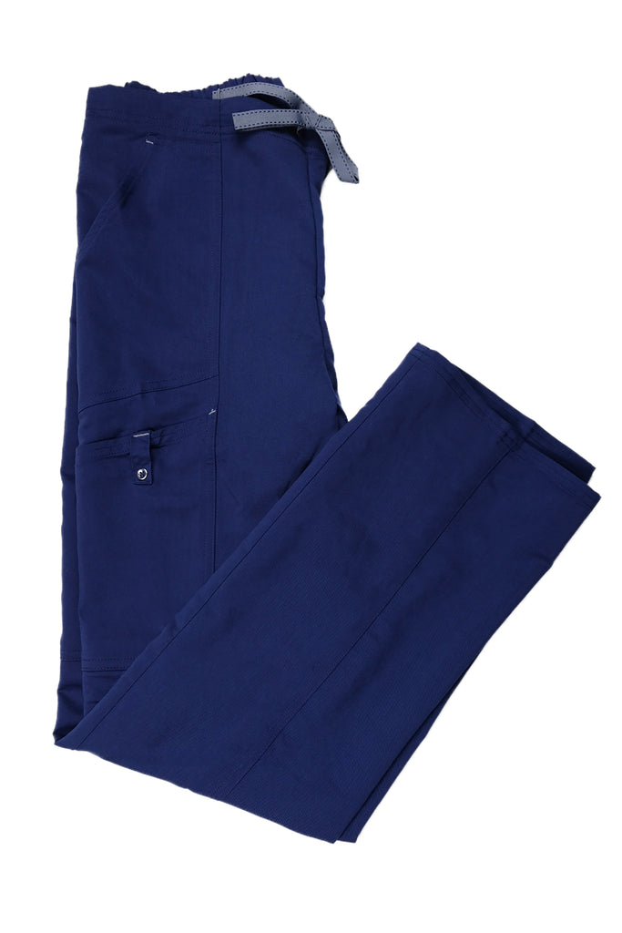 Women's Flex 3-Pocket Scrub Pants in shade navy folded view