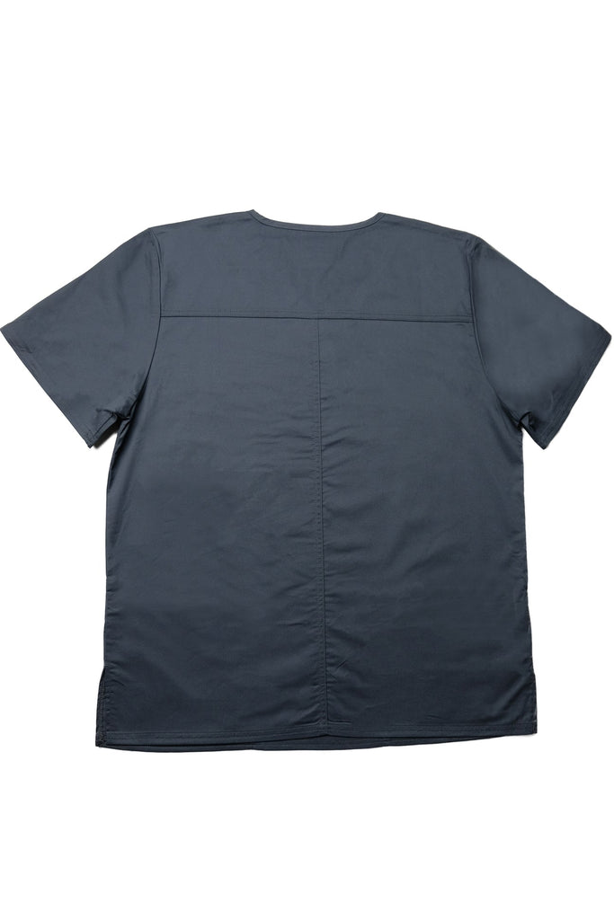 Men's 4-Pocket Scrub Top in Charcoal back view